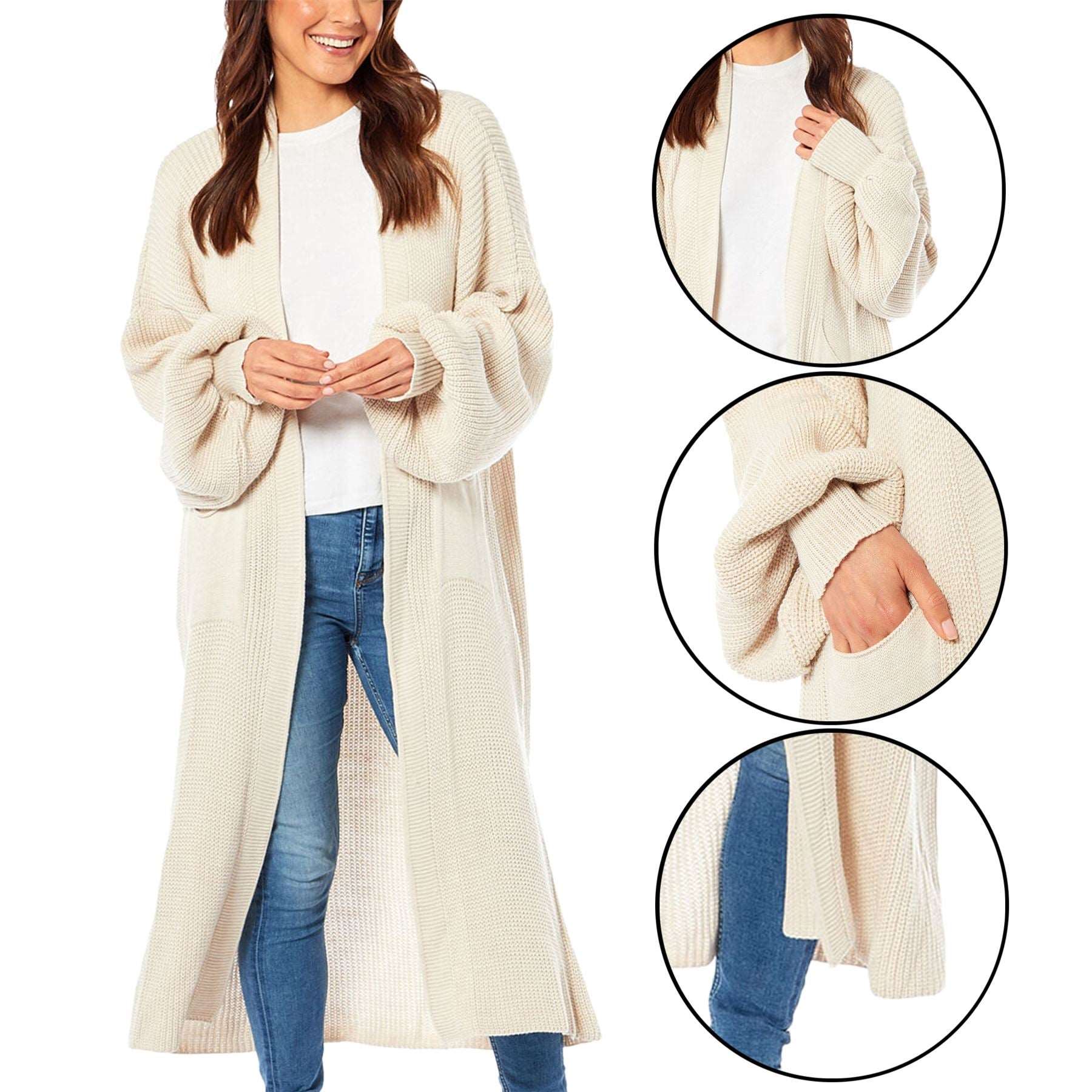 Maxi fashion chunky knit cardigan